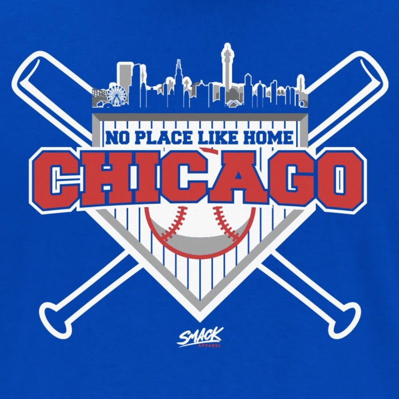 Smack Apparel Chicago Baseball Fans. No Place Like Home Royal T-Shirt (Sm-5X) (Short Sleeve, Medium) - Image 2